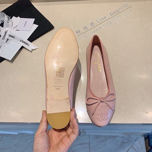 Chanel女鞋 香奈兒頂級芭蕾舞鞋 Chanel羊皮舒適平底鞋  naq1083